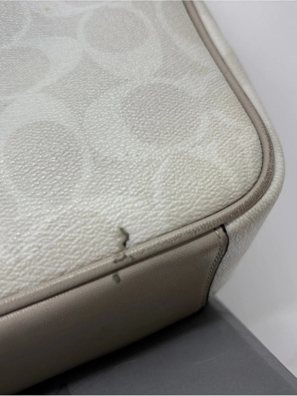 Coach Signature Messenger Crossbody Bag White Gray Orange C8728